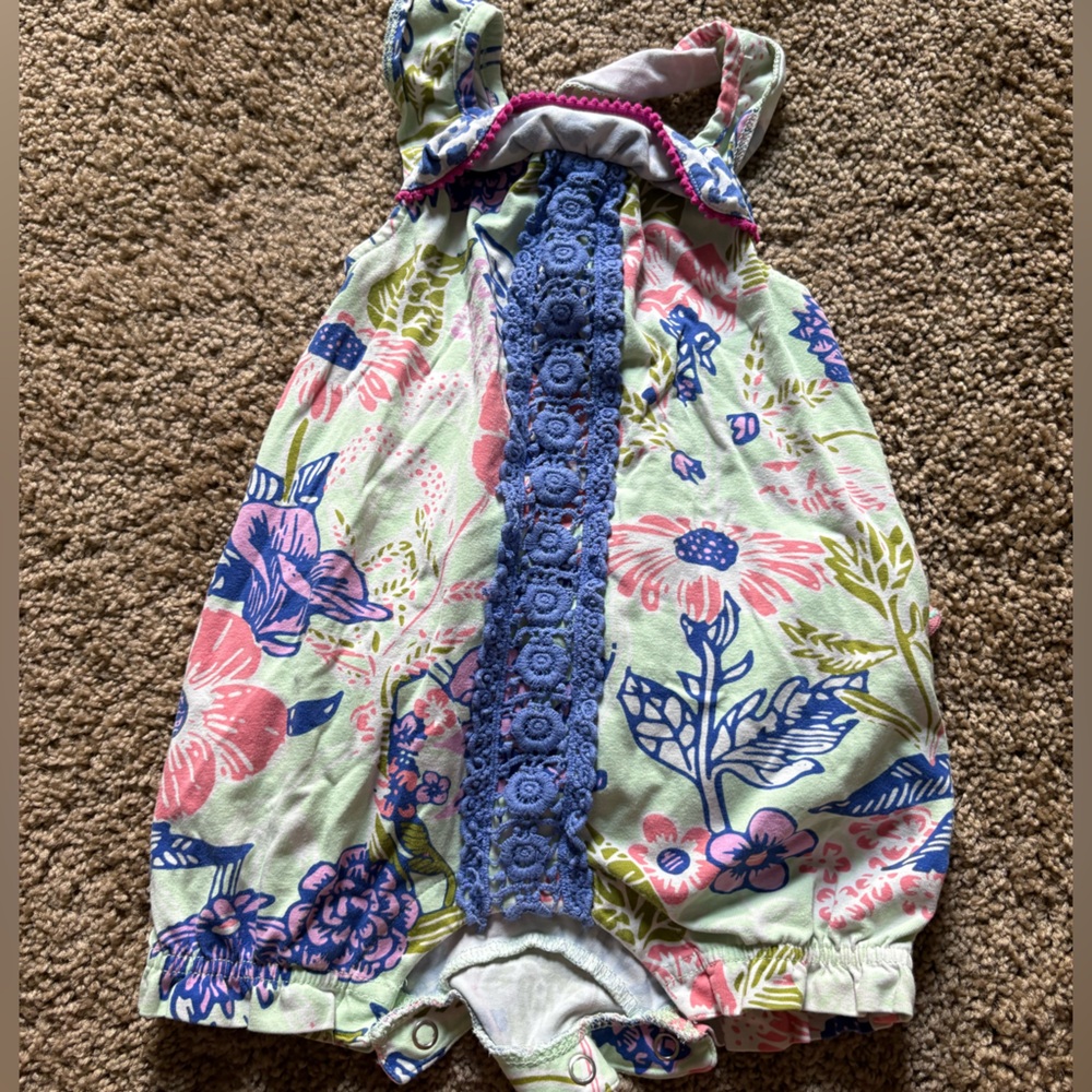 Matilda Jane Floral Bodysuit with Blue Lace